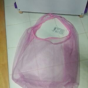 Chic Pink Mesh Tote Bag